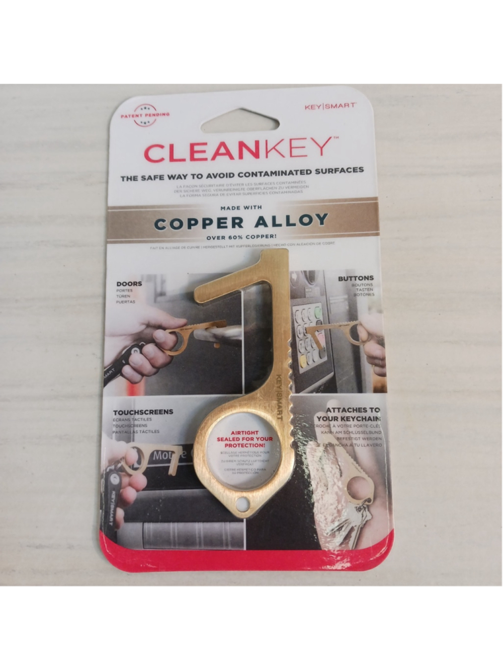 KEYSMART- CLEANKEY Kills 99.9% of Bacteria Tool Brass Key New & Sealed
